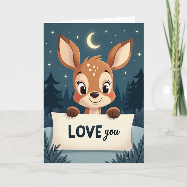 Moonlit Fawn Love You Card (Front)