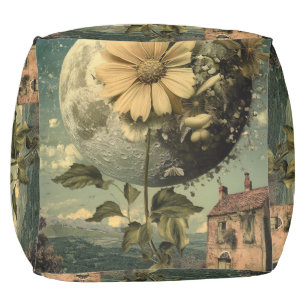 Moonlit Flower & Vintage Charm Pouf