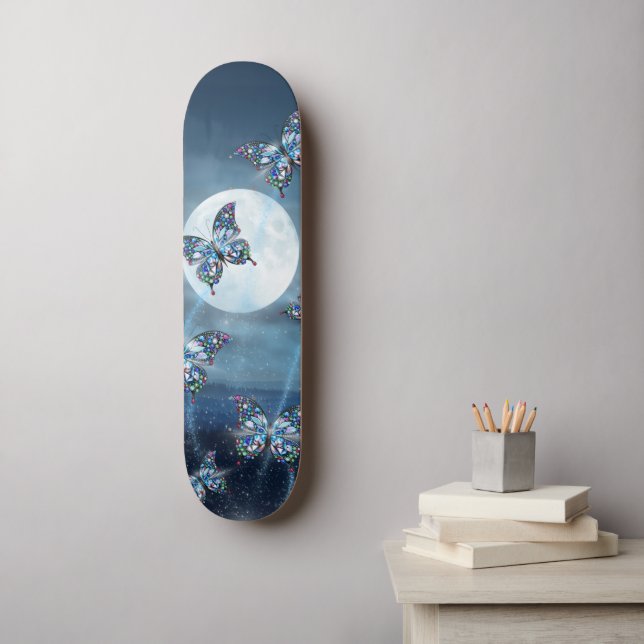 Moonlit Flutter Skateboard (Wall Art)