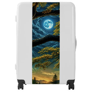 Moonlit Forest Branches & Twilight Sky Landscape Luggage