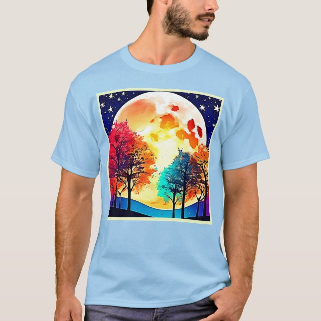 Moonlit Forest Fantasy Art T-Shirt (Front)