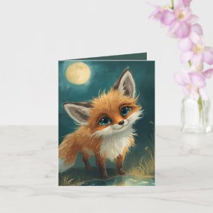 Moonlit Fox, Night Forest Card