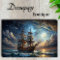 Moonlit Galleon Majestic Sailing Ship Decoupage