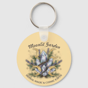 Moonlit Garden Crystal Bouquet • Herbal Magic Keychain