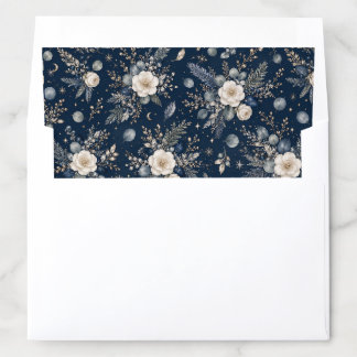 Moonlit Garden Midnight Botanical Pattern Envelope Liner
