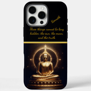 Moonlit Golden Buddha. AI art iPhone 16 Pro Max Case