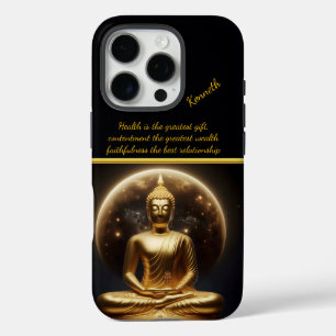 Moonlit Golden Buddha. AI art iPhone 16 Pro Case