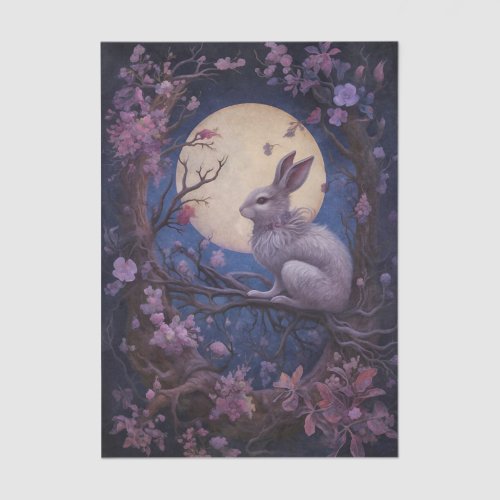 Moonlit Gothic Bunny Fantasy Tissue Paper