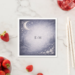 Moonlit Grove Celestial Woodland Wedding Napkins