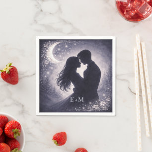 Moonlit Grove Celestial Woodland Wedding Napkins