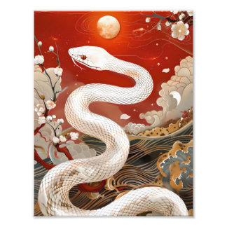Moonlit Guardian Snake Photo Print