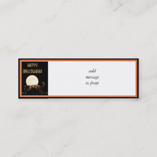 Moonlit Halloween Cat Mini Business Card