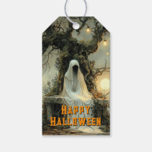 Moonlit Haunt – A Ghostly Welcome for Halloween Gift Tags