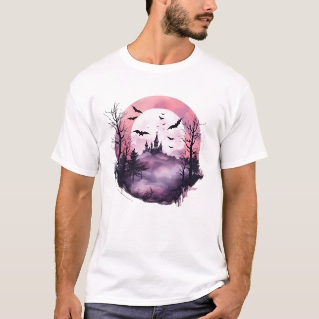 Moonlit Haunt: Creepy Apparel & Decor T-Shirt (Front)