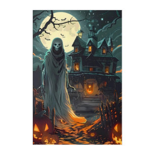 Moonlit Haunting – Ghost of the Haunted Manor Acrylic Print