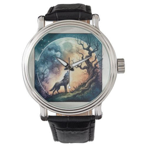 Moonlit Howl _ Watercolor Watch