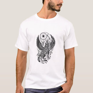 Moonlit Howl – Wolf Spirit with Dreamcatcher Wings T-Shirt