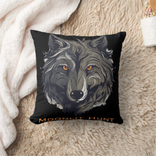Moonlit Hunt Throw Pillow