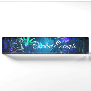 Moonlit Jungle Guardian – Enchanted owl Desk Name Plate