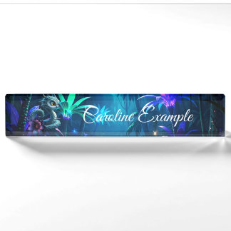 Moonlit Jungle Guardian – Enchanted owl Desk Name Plate