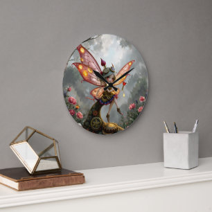 Moonlit Keeper of Clockwork Light. Large Clock