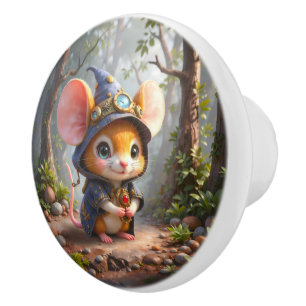 Moonlit Keeper of Tiny Wonders.  Ceramic Knob
