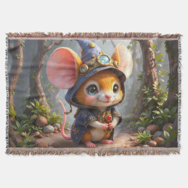 Moonlit Keeper of Tiny Wonders.  Throw Blanket (Front)