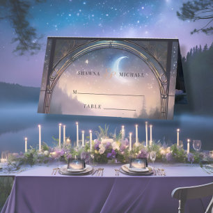 Moonlit Lake Forest Fantasy Wedding Reception Place Card