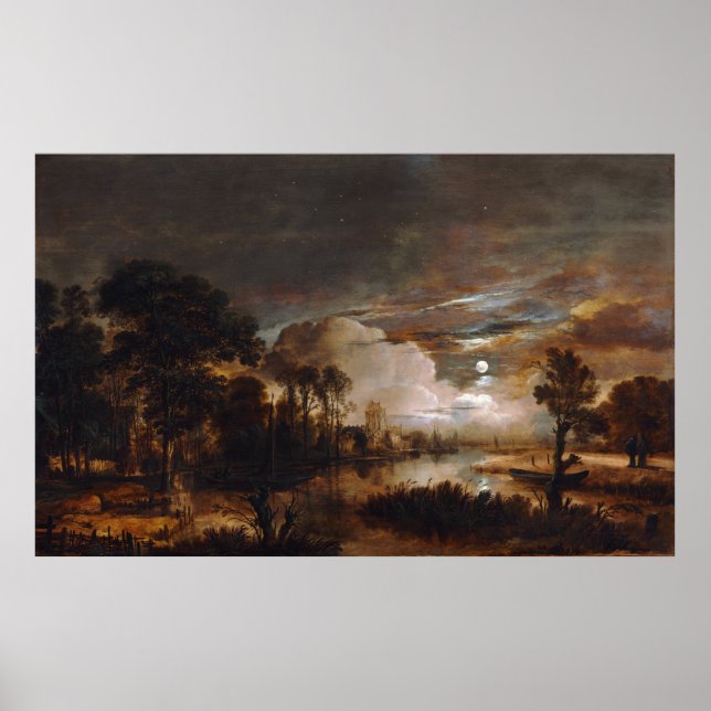 Moonlit Landscape by Aert Van Der Neer (1647) Poster (Front)