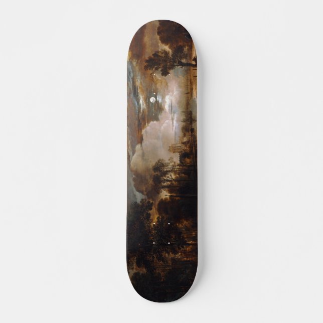 Moonlit Landscape by Aert Van Der Neer (1647) Skateboard Deck (Front)