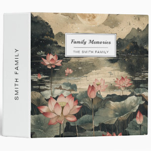 Moonlit Lotus Lake (1) 3 Ring Binder
