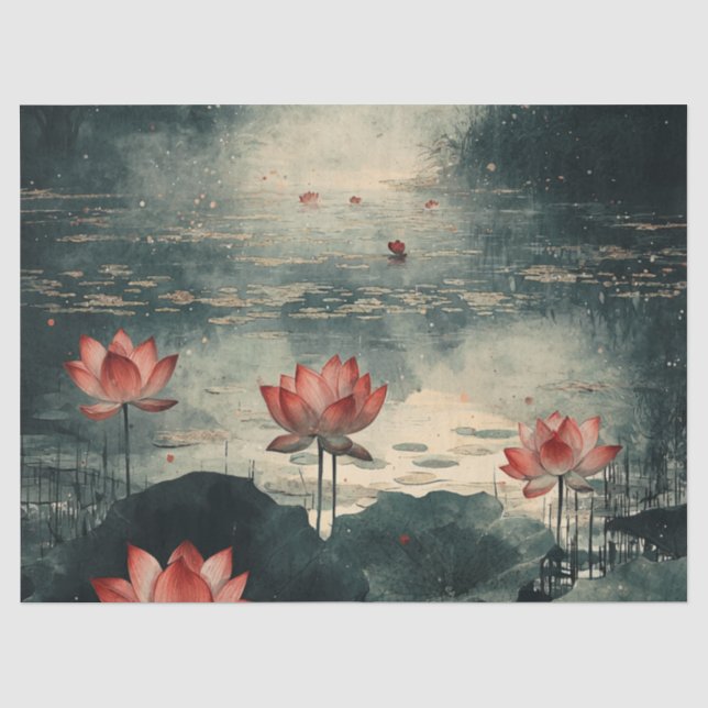 Moonlit Lotus Lake (2) Tissue Paper (Front)