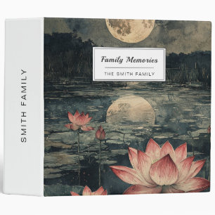 Moonlit Lotus Lake (4) 3 Ring Binder