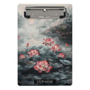 Moonlit Lotus Lake (5) Mini Clipboard