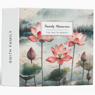 Moonlit Lotus Lake (7) 3 Ring Binder