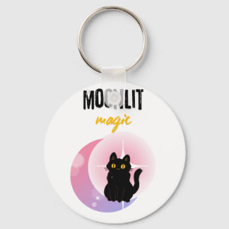 Moonlit Magic Black Cat T-Shirt | Cute Celestial Keychain