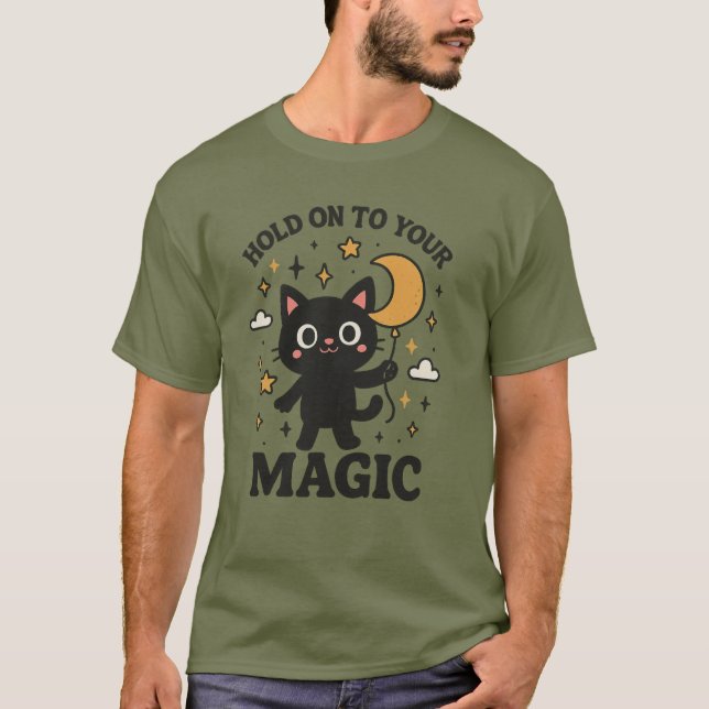 Moonlit Magic Cat T-Shirt (Front)