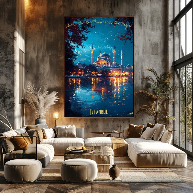 Moonlit Majesty of Istanbul - Enchanting Skyline Poster (Creator Uploaded)