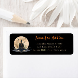 Moonlit Manor Halloween  Label