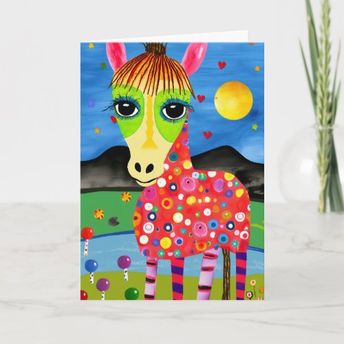 Moonlit Meadow Magic Cute Kids Birthday Card