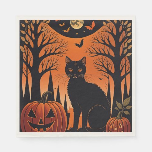 Moonlit Meow Napkins