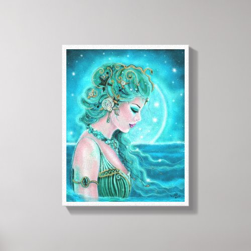 Moonlit Mermaid  By Renee Lavoie Canvas Print