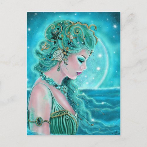 Moonlit Mermaid  By Renee Lavoie Postcard