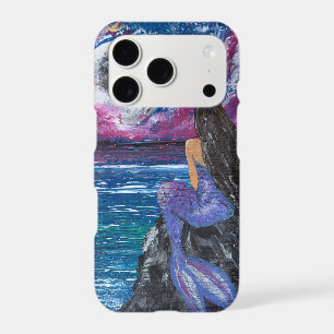 Moonlit mermaid handmade artwork iPhone 17 pro case