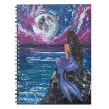 Moonlit mermaid handmade artwork