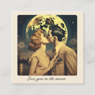 Moonlit Midcentury Romance Love Note Enclosure Card