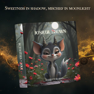 Moonlit Mischief Forest Spirit of Crimson Bloom.  3 Ring Binder