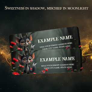 Moonlit Mischief Forest Spirit of Crimson Bloom.  Label