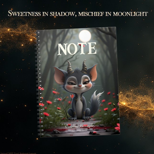Moonlit Mischief Forest Spirit of Crimson Bloom.  Notebook (Creator Uploaded)