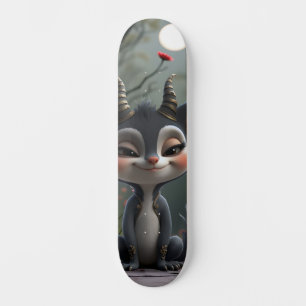 Moonlit Mischief Forest Spirit of Crimson Bloom. Skateboard